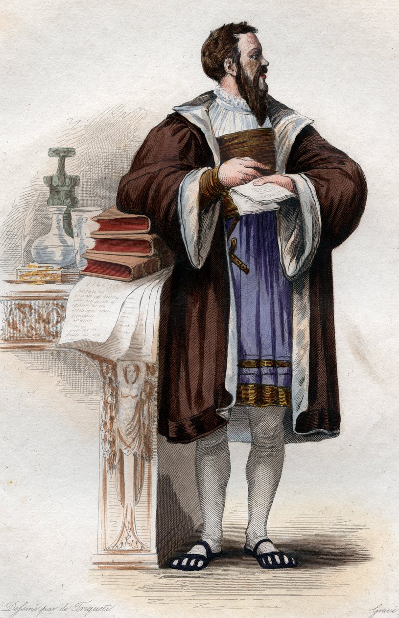 Portræt af Clement des Marets kaldet Marot (1496-1544), fransk digter. af French School
