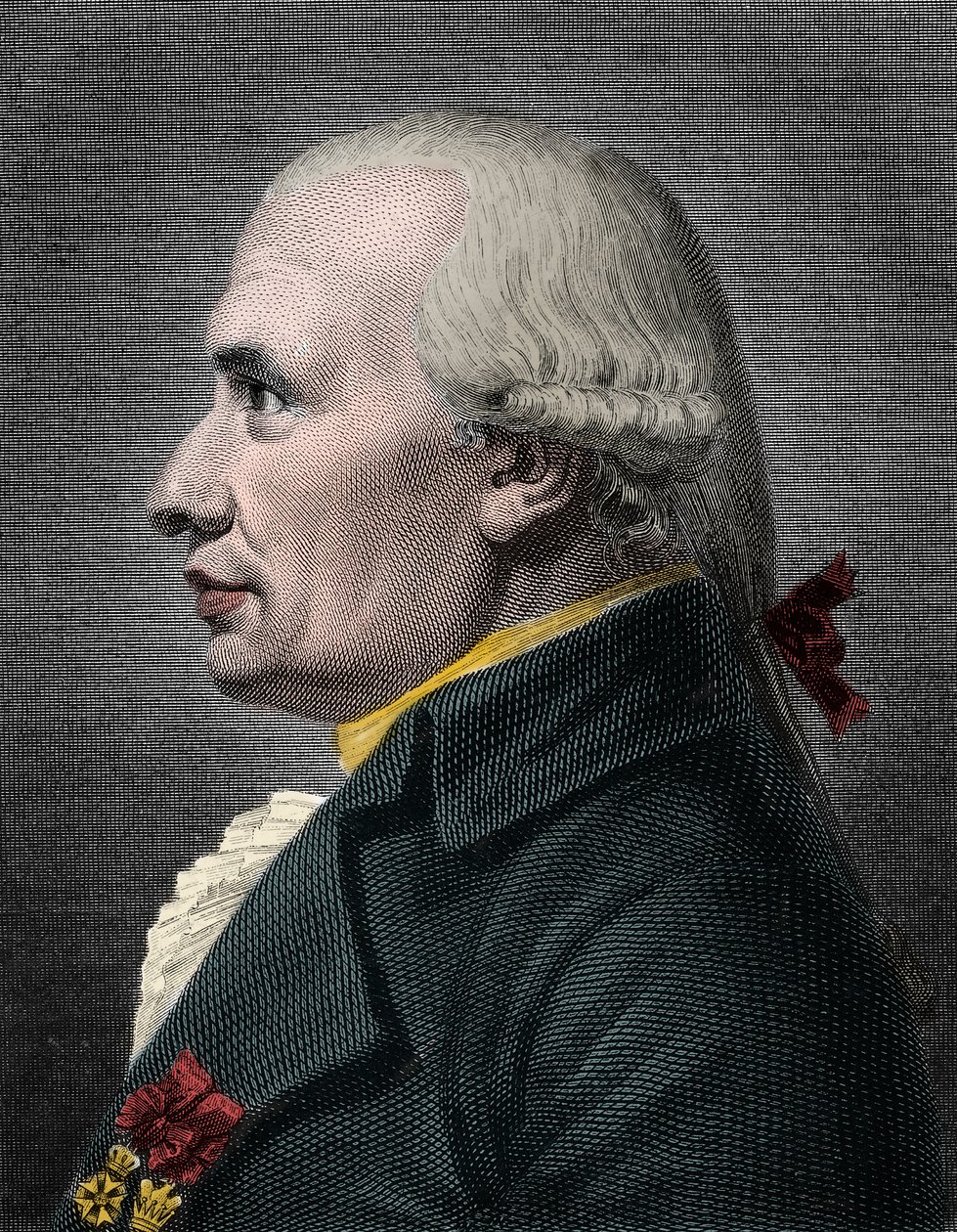 Portræt af Gaspard Monge (1746-1818) greve af Peluse, fransk matematiker og fysiker. af French School