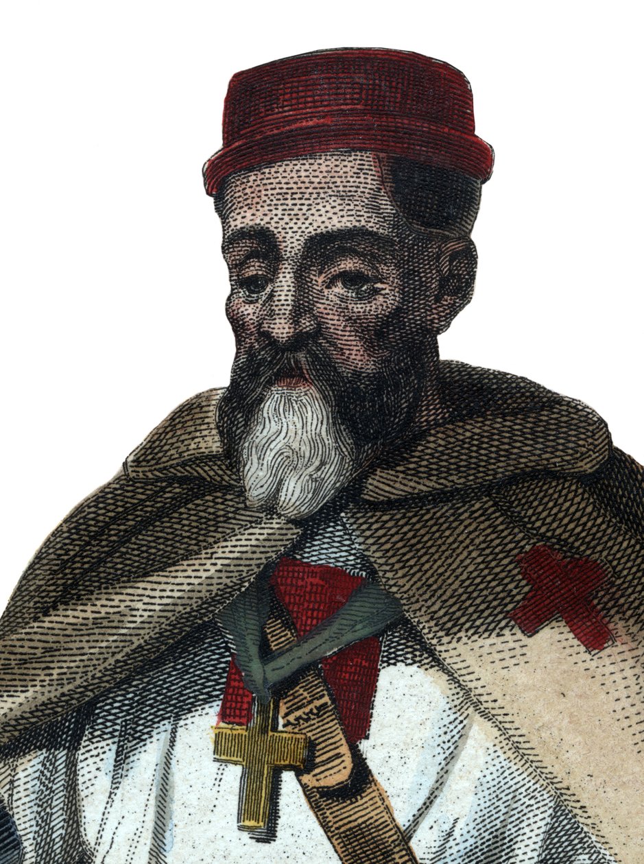 Portræt af Jacques af Molay (Molai) (1243-1314), Tempelriddernes stormester. af French School