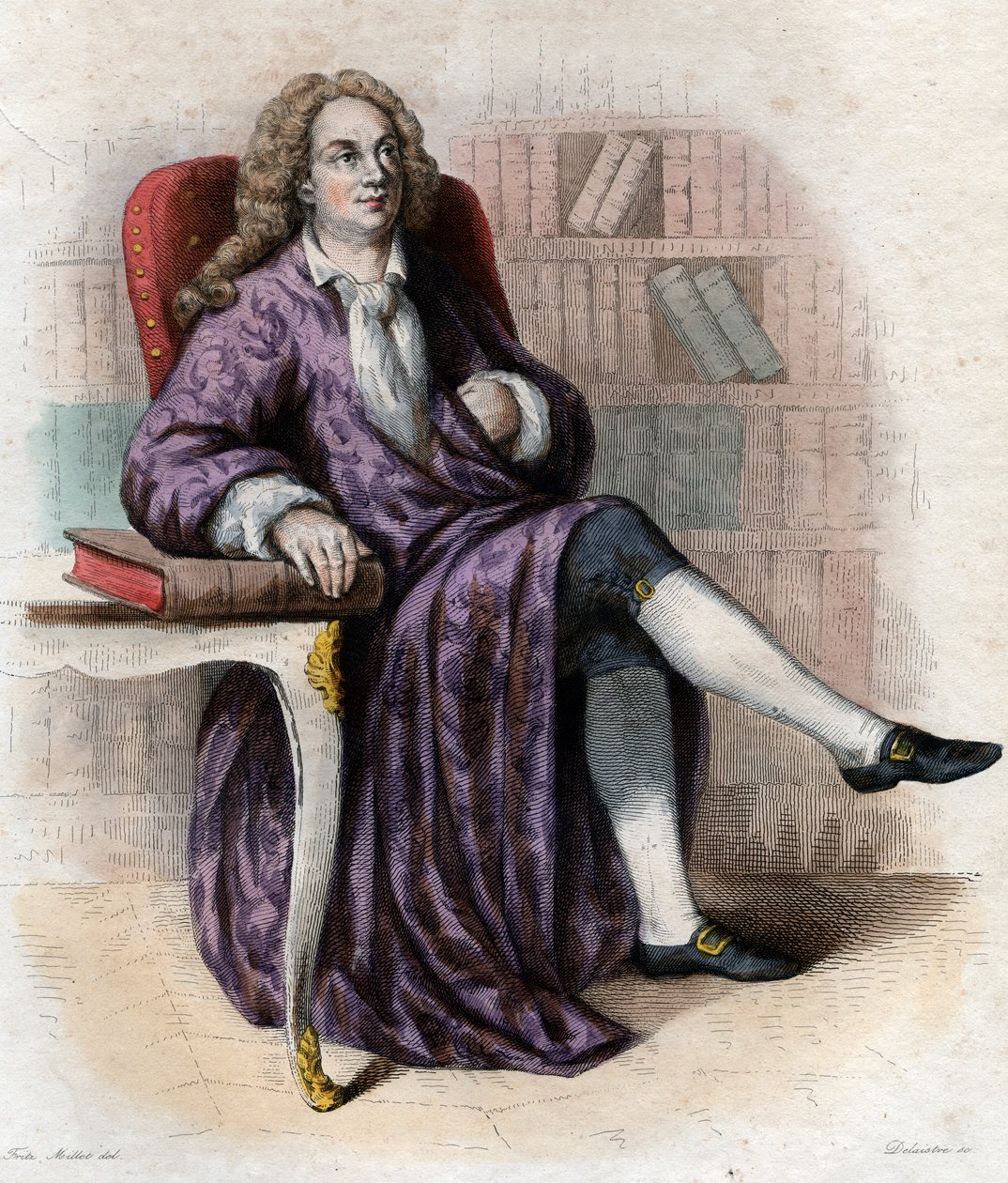 Portræt af Jean Baptiste Rousseau (1670-1741), fransk digter. af French School