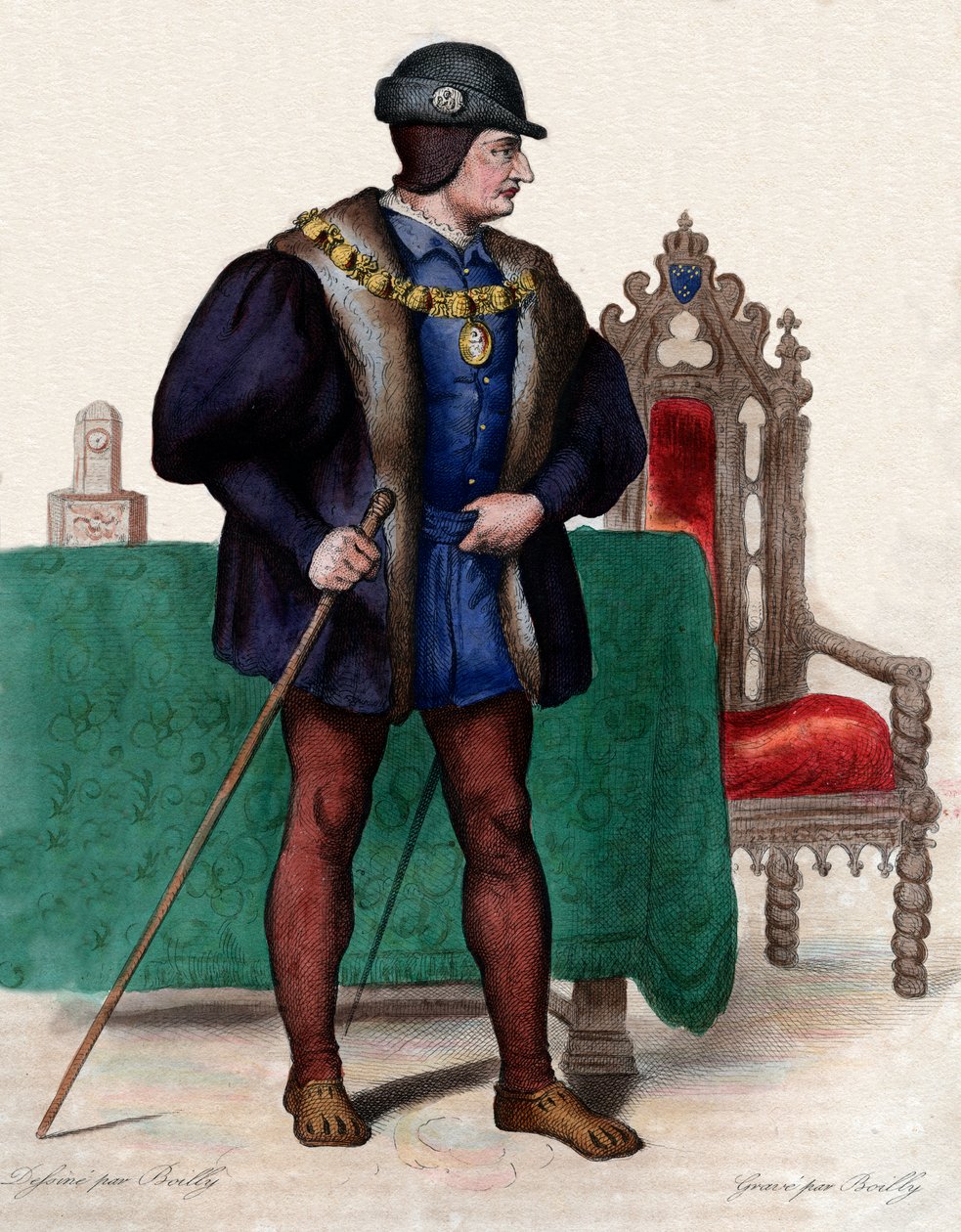 Portræt af Louis XI af Frankrig (1423-1483), konge af Frankrig. af French School