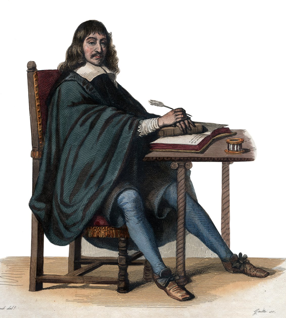 Portræt af Rene Descartes (1596-1650), fransk filosof og forfatter. af French School