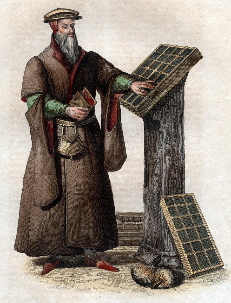 Portræt af Robert I Estienne (Robert Stephens) (1503-1559), fransk trykker. af French School