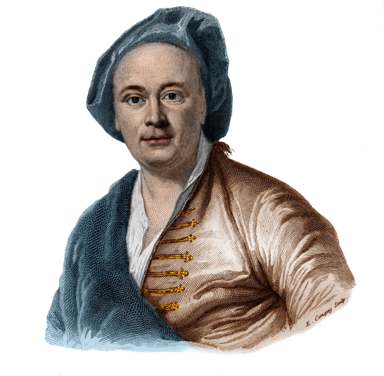 Portræt af den franske maler Maurice Quentin Delatour (De La Tour) (1704-1788). af French School