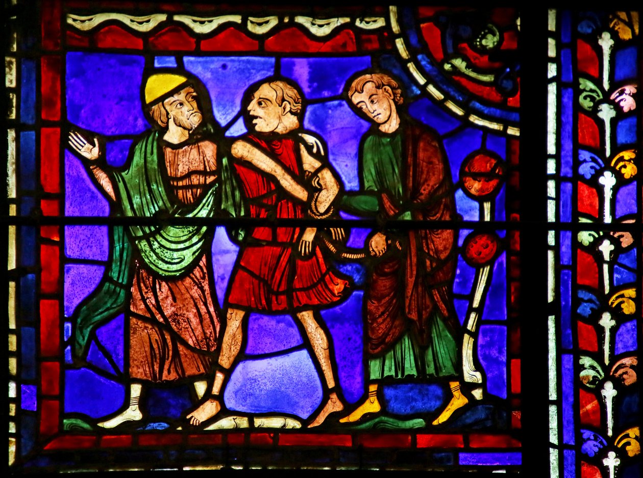 Scene fra St. Martins liv, Chartres-katedralen af French School