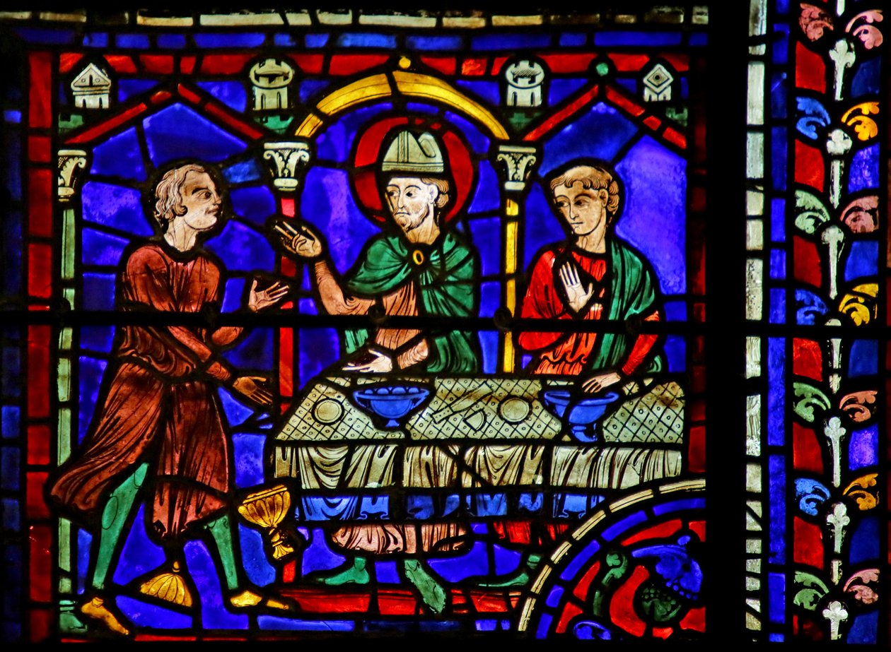 Scene fra St. Martins liv, Chartres-katedralen af French School