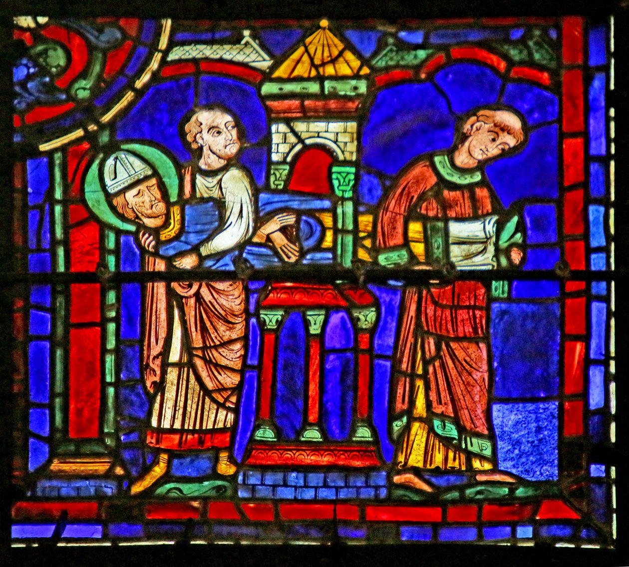 Scene fra St. Martins liv, Chartres-katedralen af French School