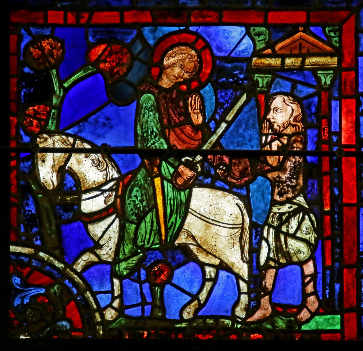 Scene fra St. Martins liv, Chartres-katedralen af French School