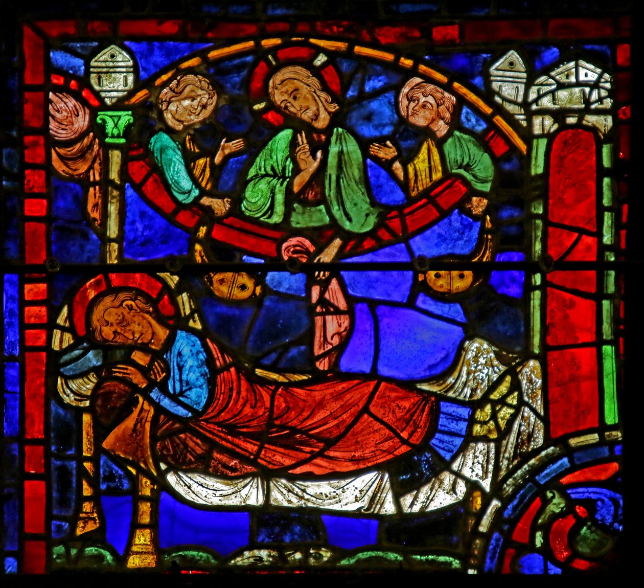 Scene fra St. Martins liv, Chartres-katedralen af French School