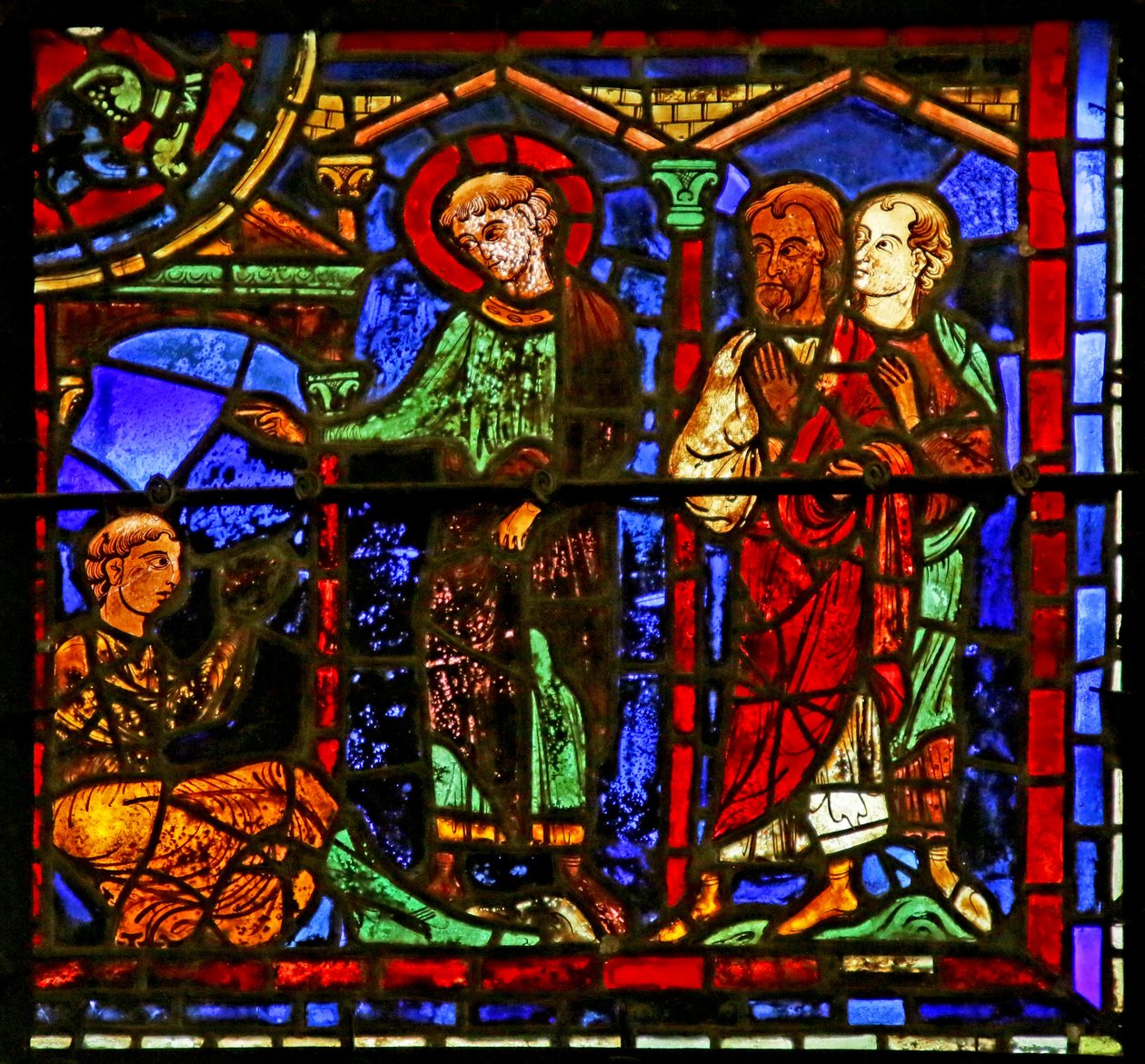 Scene fra St. Martins liv, Chartres-katedralen af French School