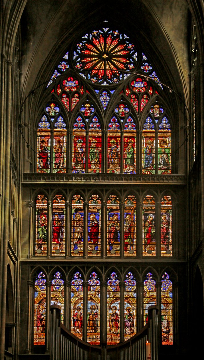 South Window af Valentin Bousch, 1520-1527 og kirkefædrene, de hellige og de tidlige biskopper af Metz af French School