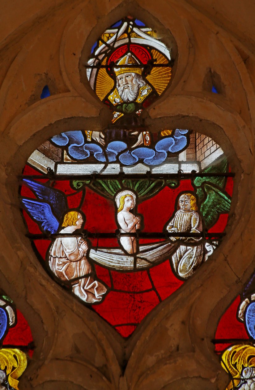 Vindue, der viser Ascension af Saint Germains sjæl af French School