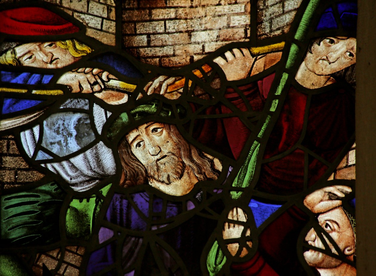 Vindue, der forestiller Kristus med tornekronen af French School