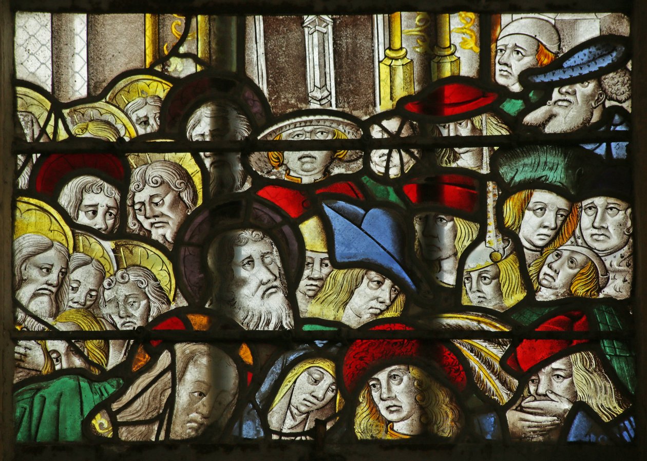 Vindue, der viser Crowd at the Raising of Lazarus af French School