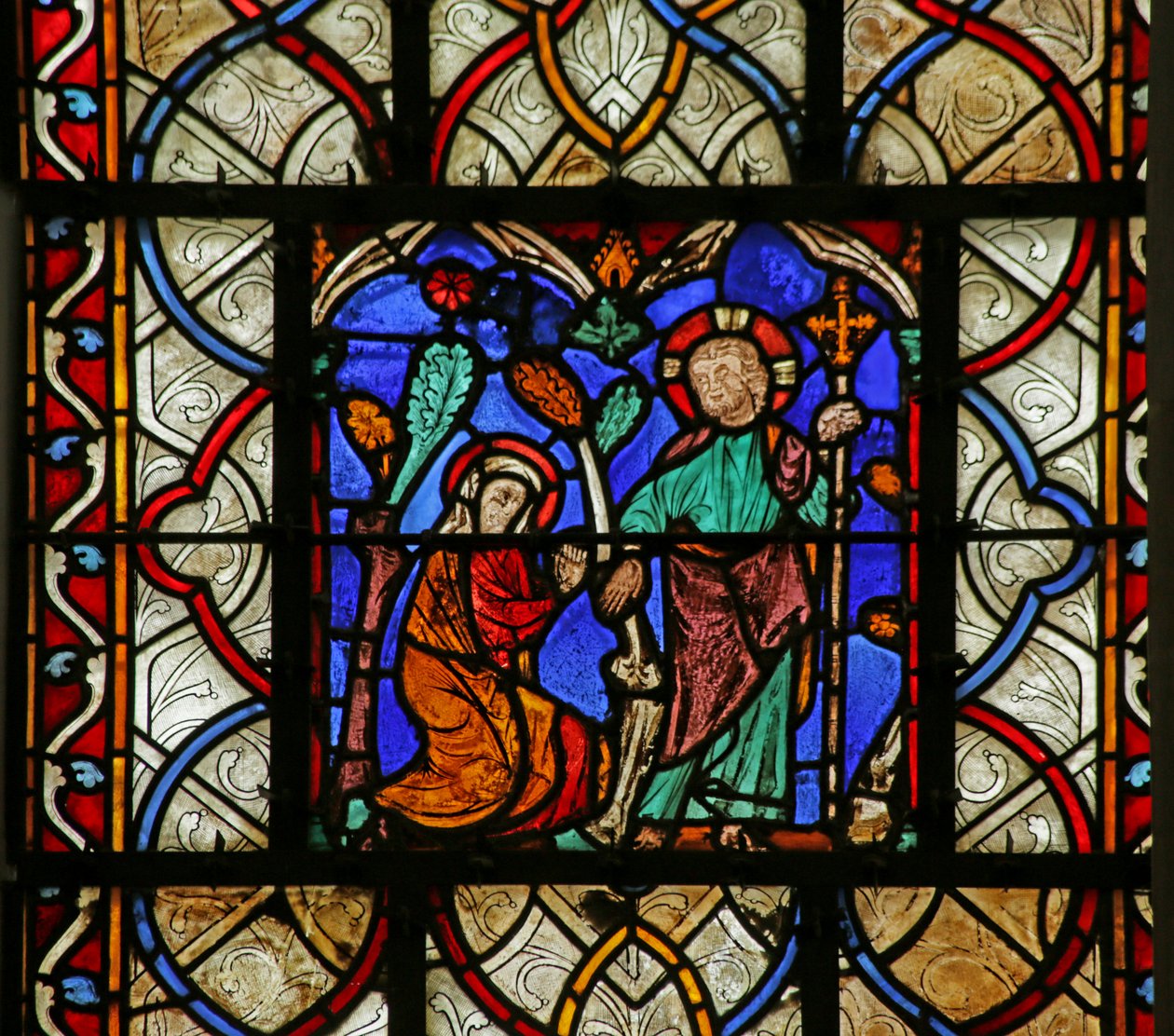 Vindue, der forestiller Noli Me Tangere af French School