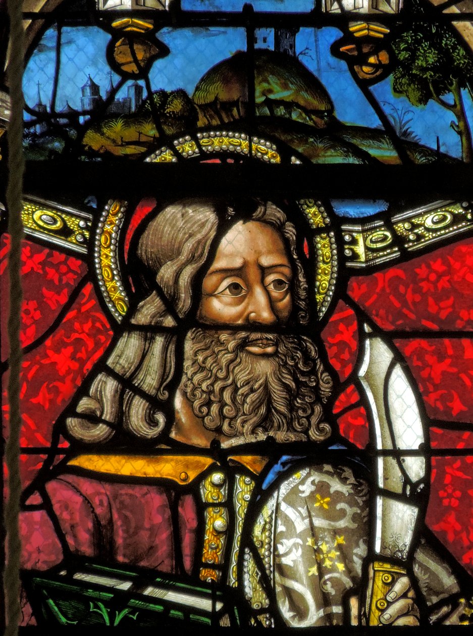 Vindue forestillende Sankt Bartolomæus af French School
