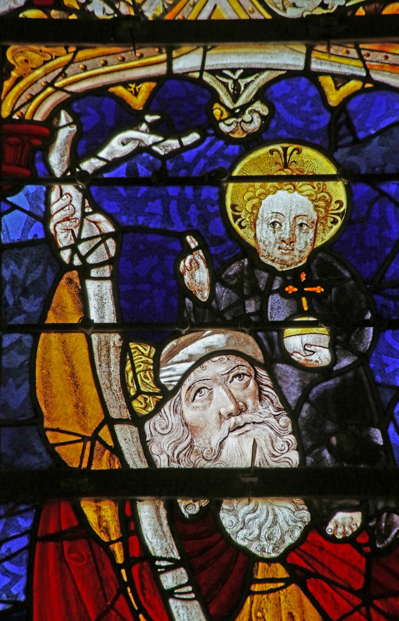 Vindue forestillende Sankt Christopher af French School