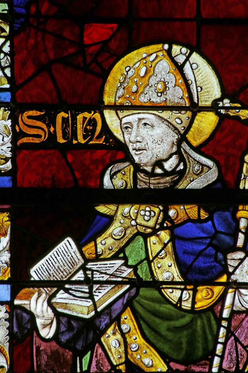 Vindue forestillende Saint Cler af French School