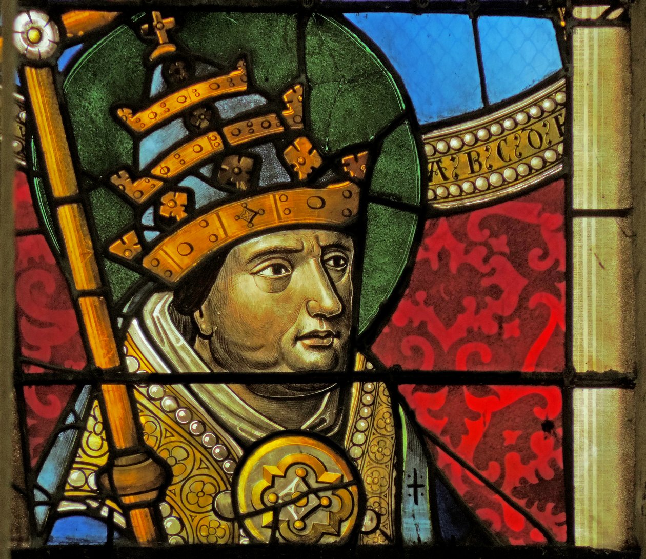 Vindue, der forestiller Saint Gregory af French School