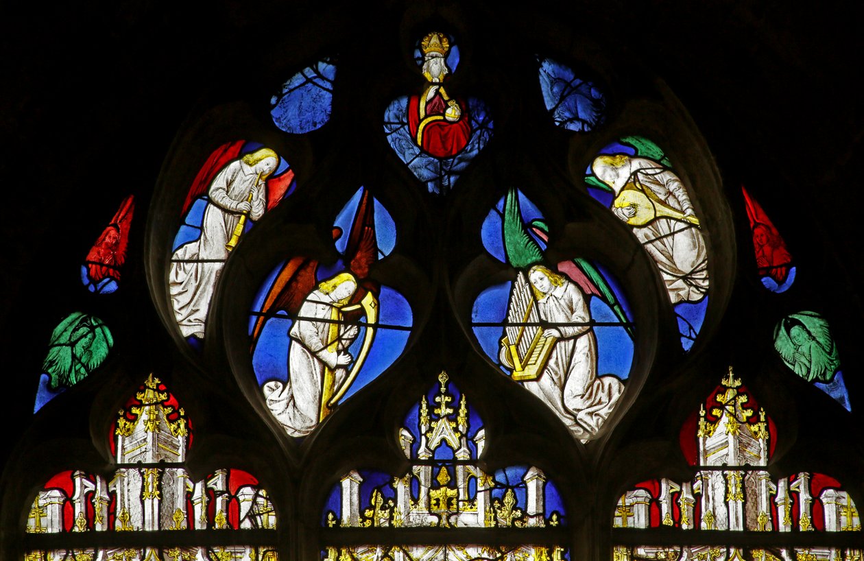 Vindue med musikalske Engle, ca. 1495 af French School