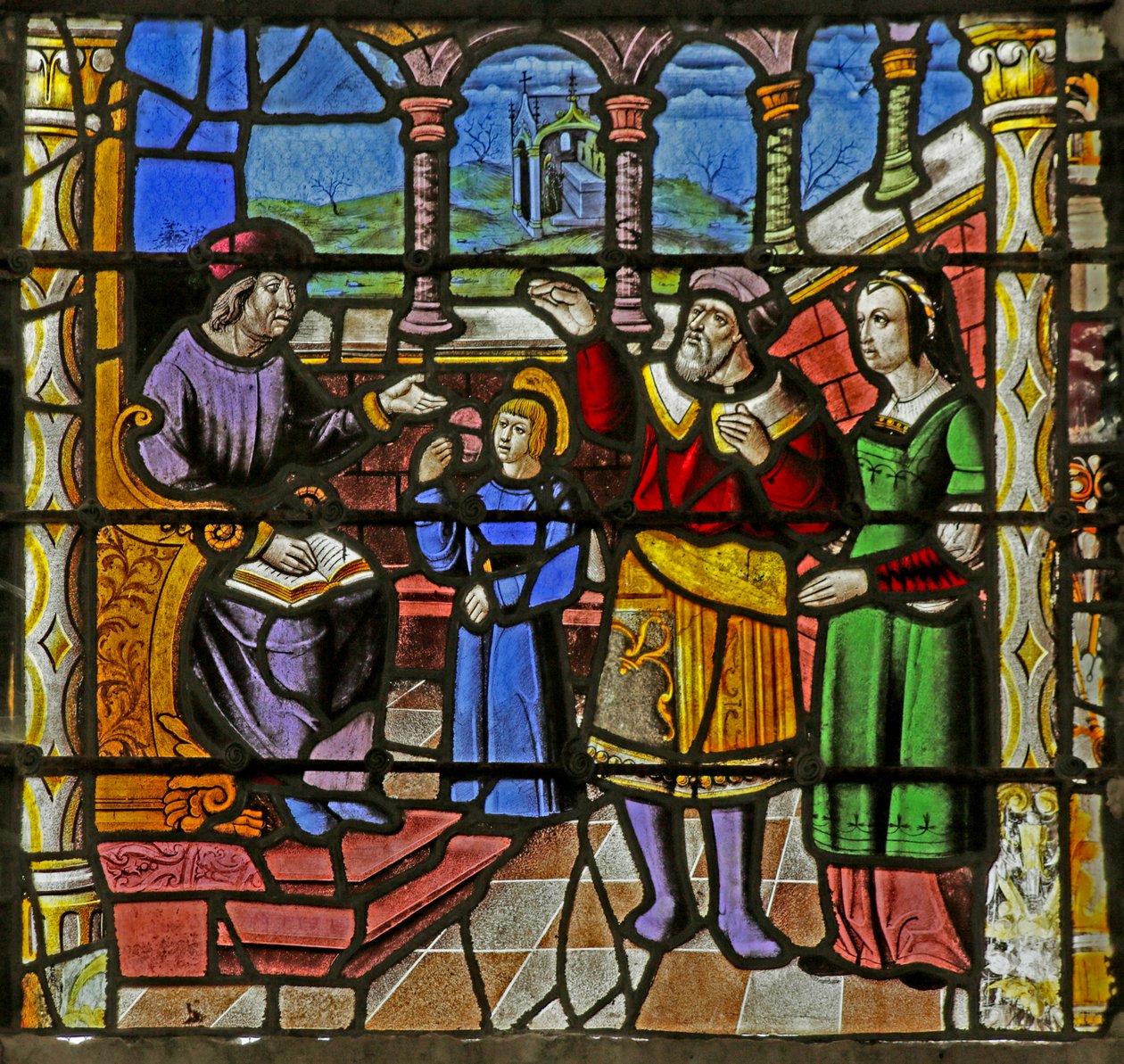 Vindue, der forestiller Sankt Nikolaus