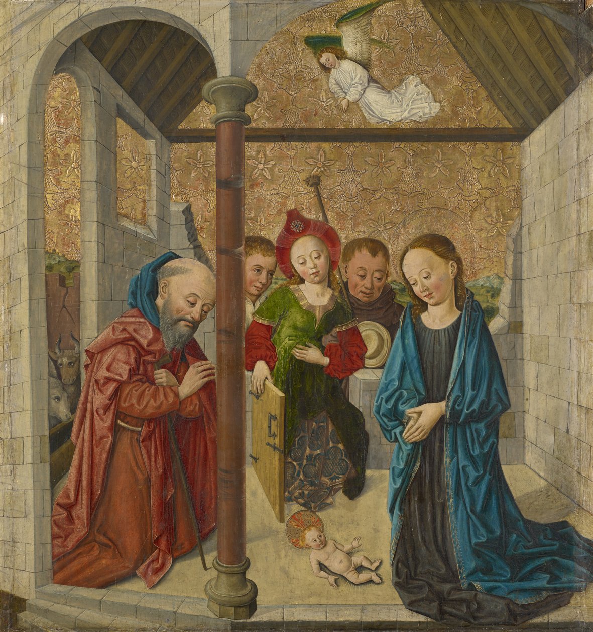 The Nativity, 1458 (blandet medier på træ) af German School