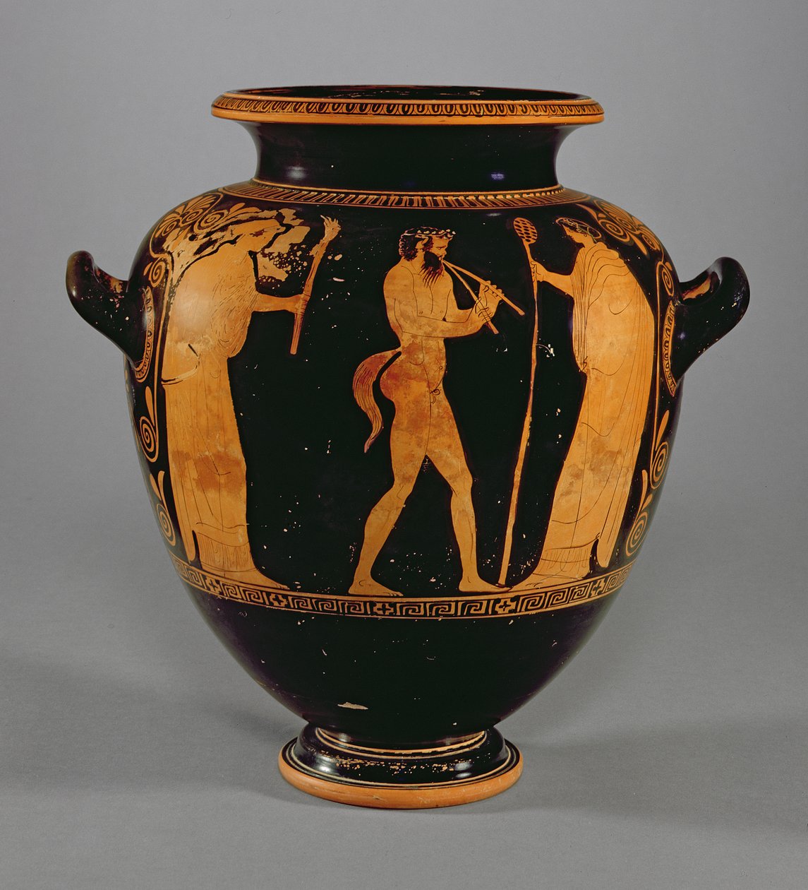 Attic rød-figur stamnos, der viser tilbagekomsten af Hefaistos, fra gruppen af Polygnotus, ca. 440 f.Kr. (keramik) (se også 293738 og for detaljer se 307551) af Greek School