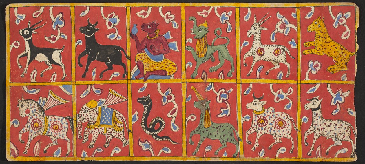 Tantrisk manuskript Sangrahani Sutra, slutningen af det 16. århundrede (wc på papir) af Indian School