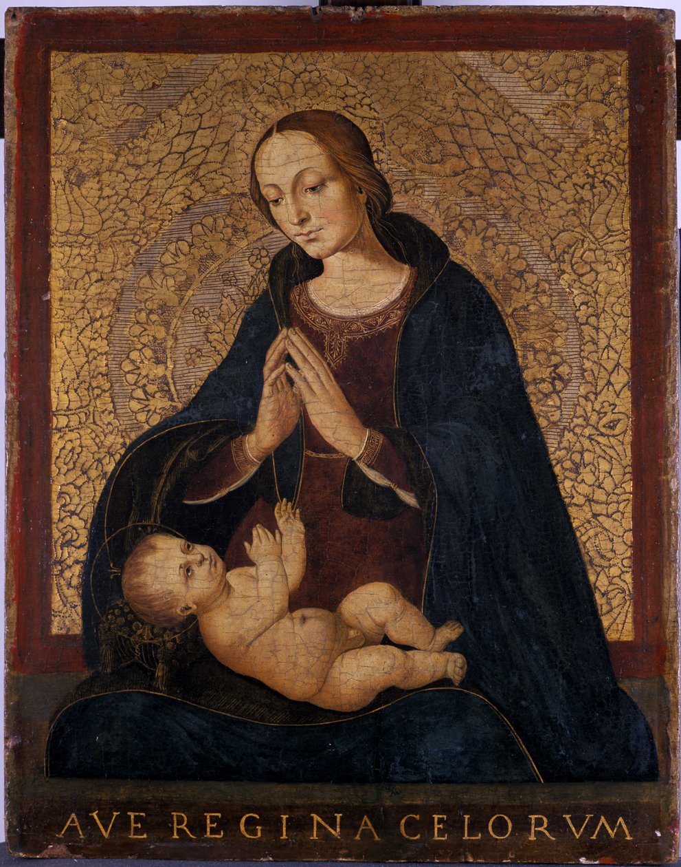 Madonna and Child Praying, ca. 1500 (tempera på poppeltræ) af Italian School