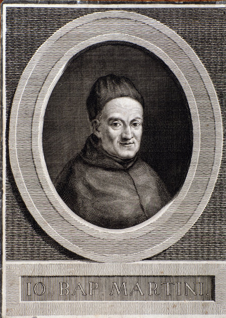 Portræt af Giovanni Battista Martini (1706-1784), italiensk komponist og musikteoretiker af Italian School
