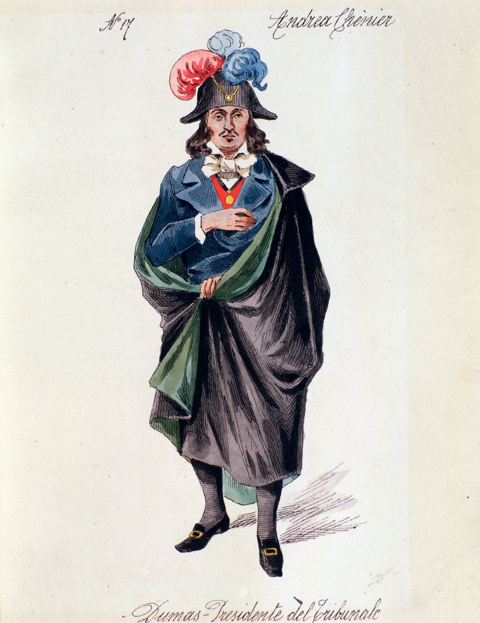 Repræsentation af Dumas, husstandens herre i Andrea Chenier opera af Umberto Giordano sat til en italiensk libretto af Luigi Illica af Italian School