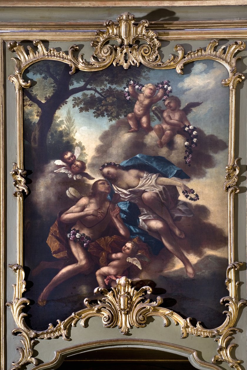 Zephir (zephyr) og Flore (Chloris) af Italian School