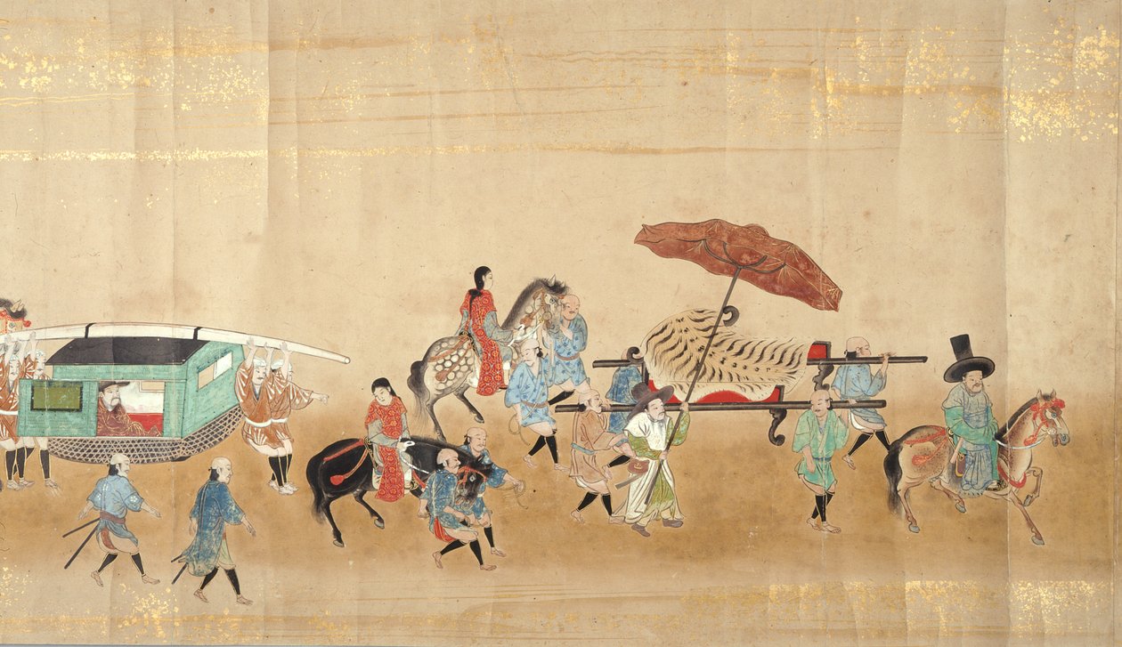Sjette koreanske ambassade til Japan i Meireki 1 på tidspunktet for arvefølgen i Tokugawa Ietsuna i 1651, muligvis af Kano Masanobu (1625-94) (rullemaleri) (detaljer) (se også 79775) af Japanese School