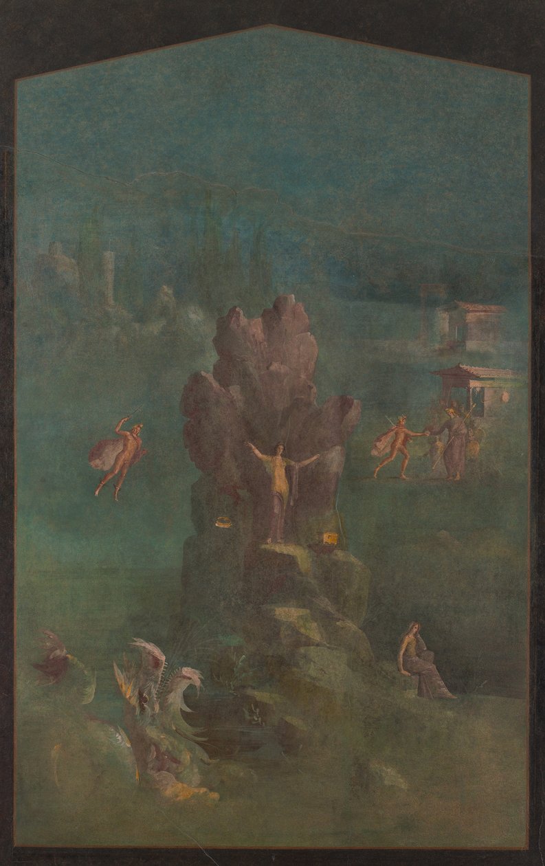 Perseus og Andromeda i landskab, fra kejservillaen ved Boscotrecase af Roman