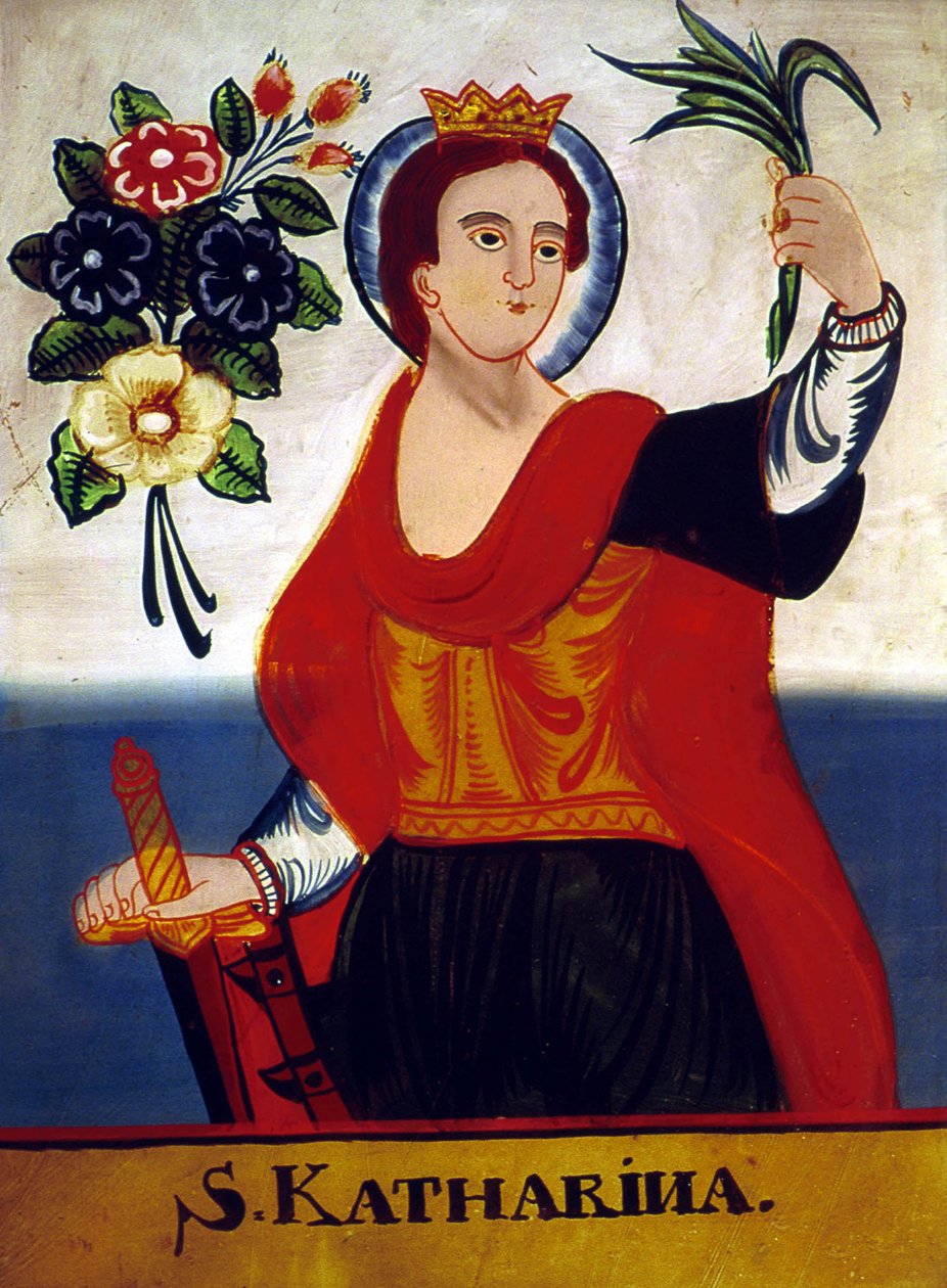 Saint Catherine med martyrpalme og et sværd af Russian School