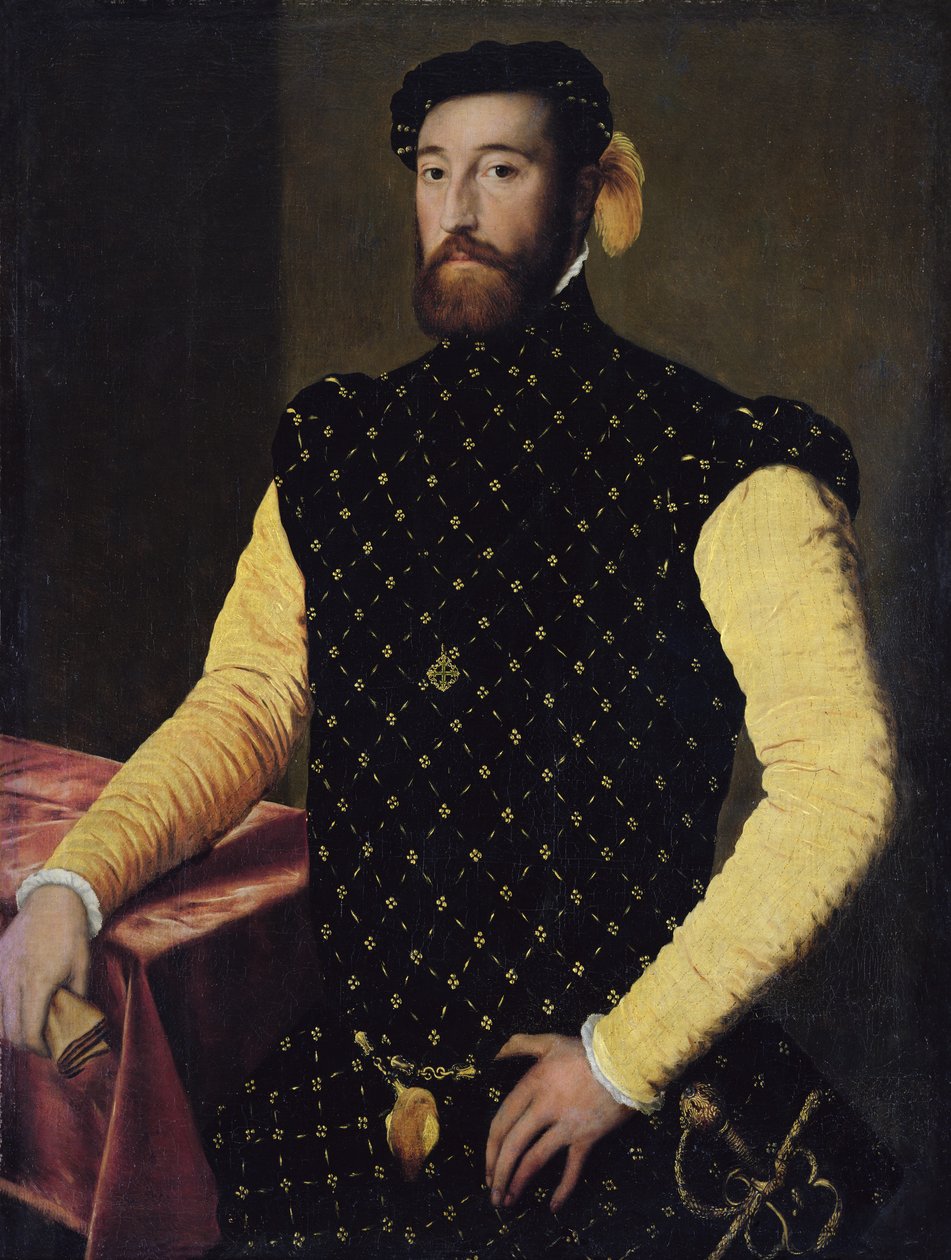 Mand iført korset af Alcantaraordenen, ca. 1550-5 af Spanish School
