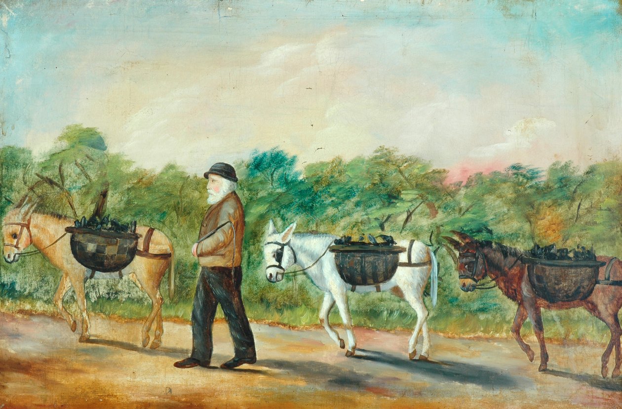 Kultransport ind til Shibden Valley, 1880 (oliemaleri) af Unknown