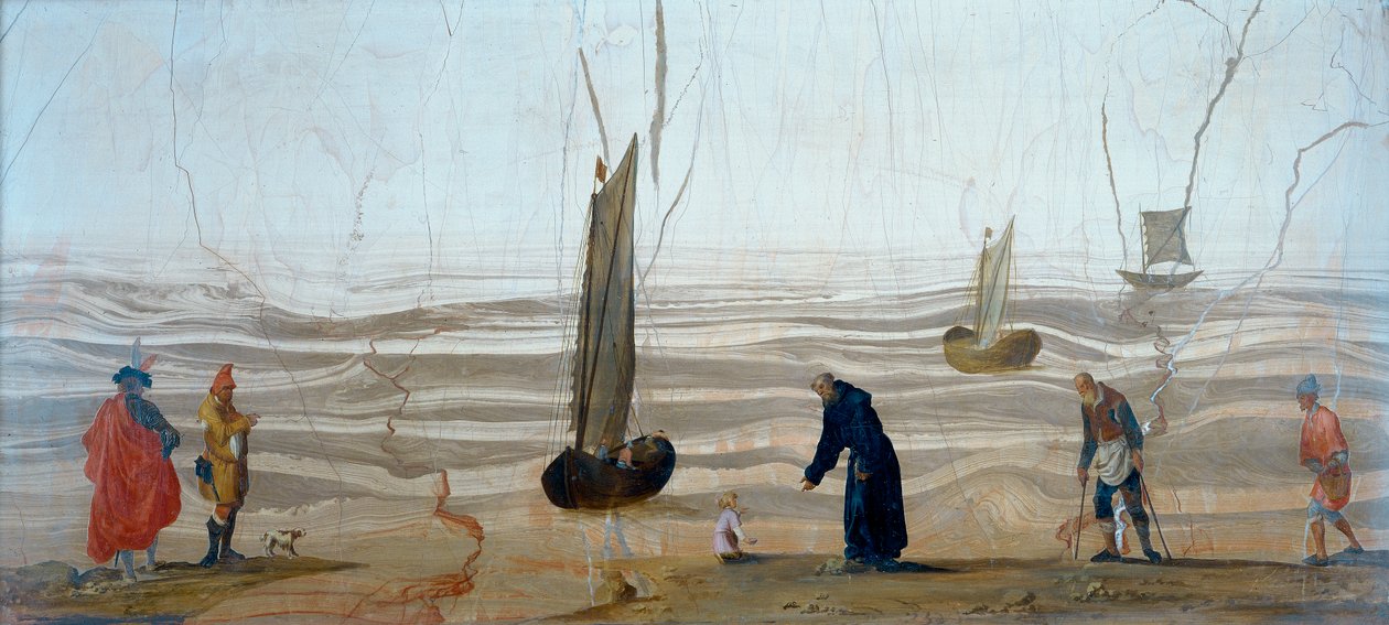 Maleri på sten, der forestiller Augustins vision af Unknown