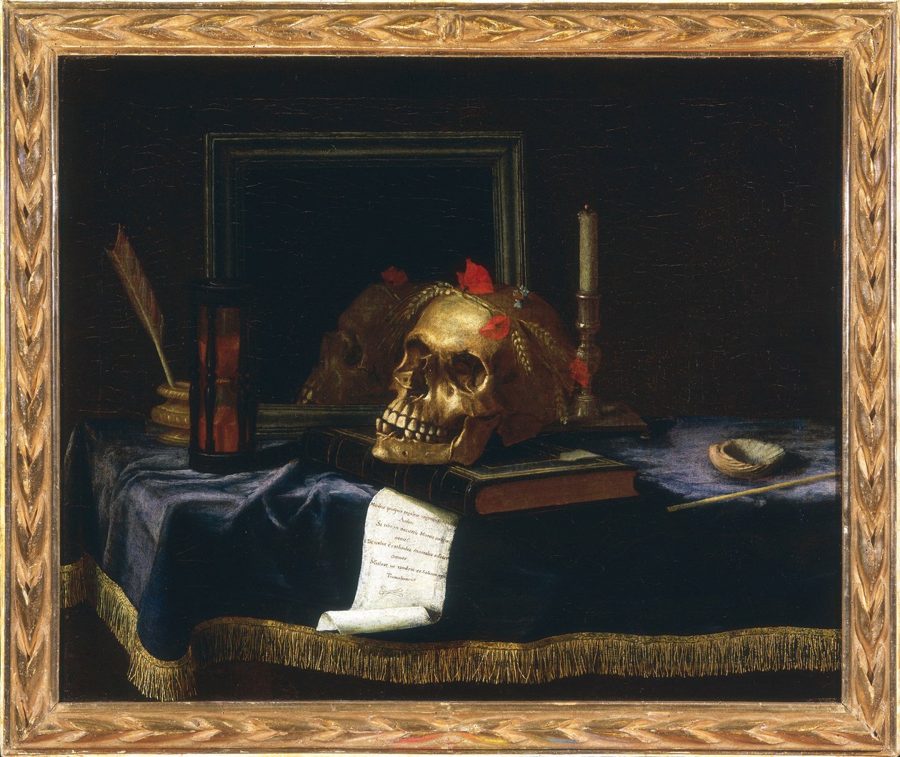 Stilleben med Memento Mori af Unknown