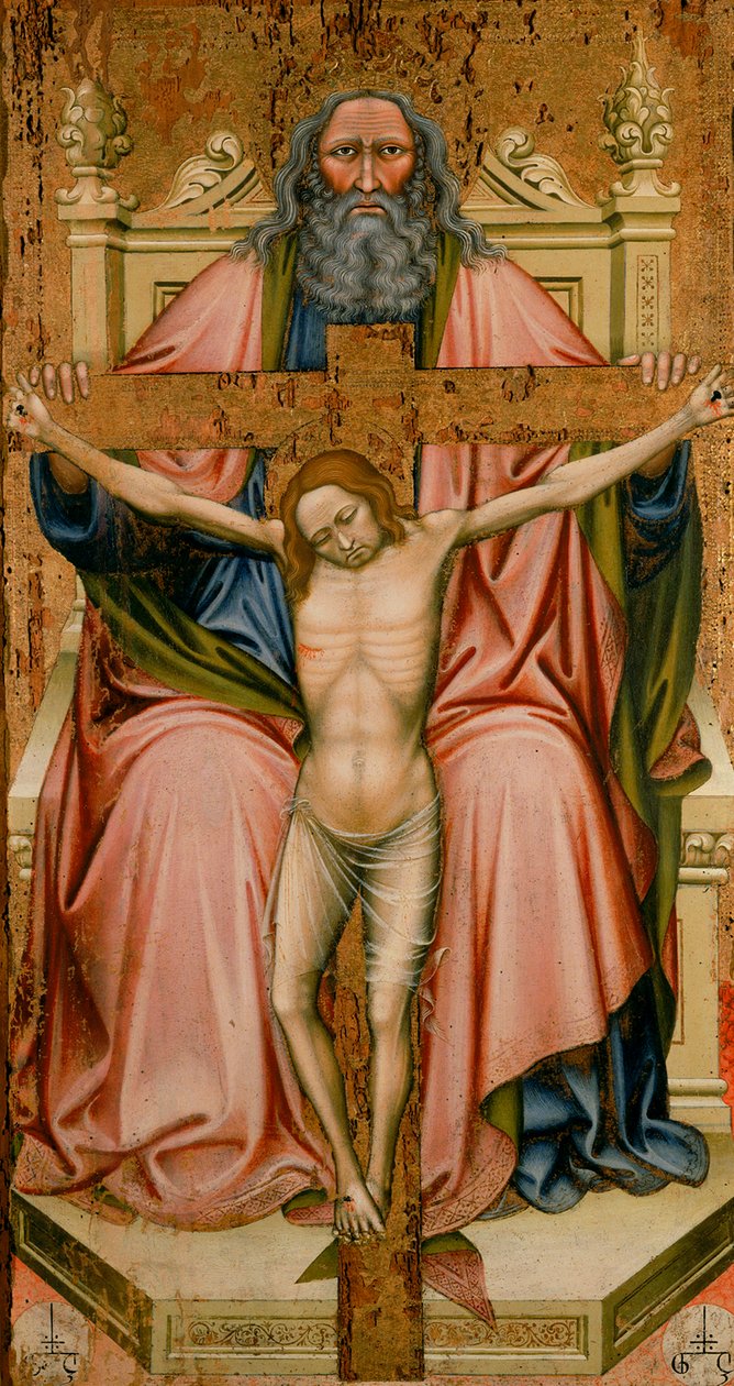 Treenigheden, af Maestro G.Z., i Pinacoteca Nazionale i Ferrara af Unknown