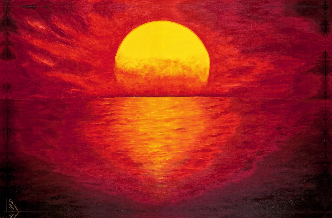 Brændende solnedgang ved havet af Ute Schramke