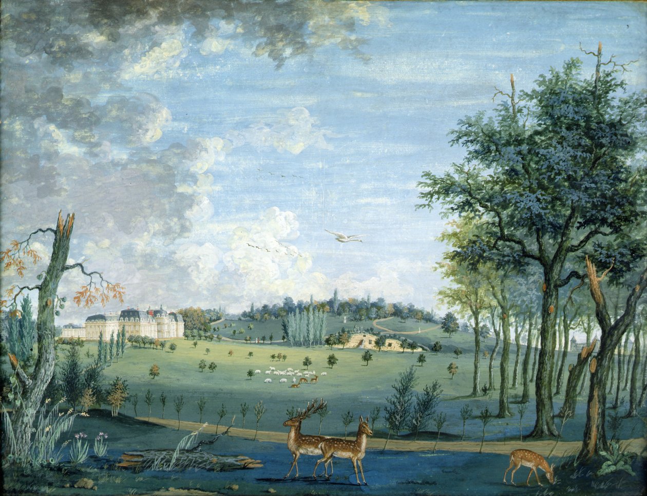 Parc du Raincy, slottet og klipperne, ca. 1754-93 af 1717 1806 Carmontelle