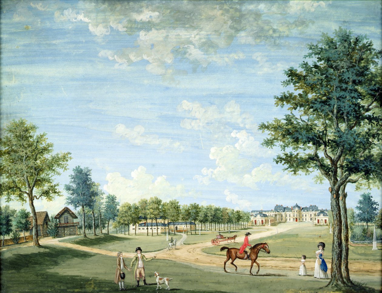 Chateau of Raincy, staldene og den russiske landsby, ca. 1754-93 af 1717 1806 Carmontelle