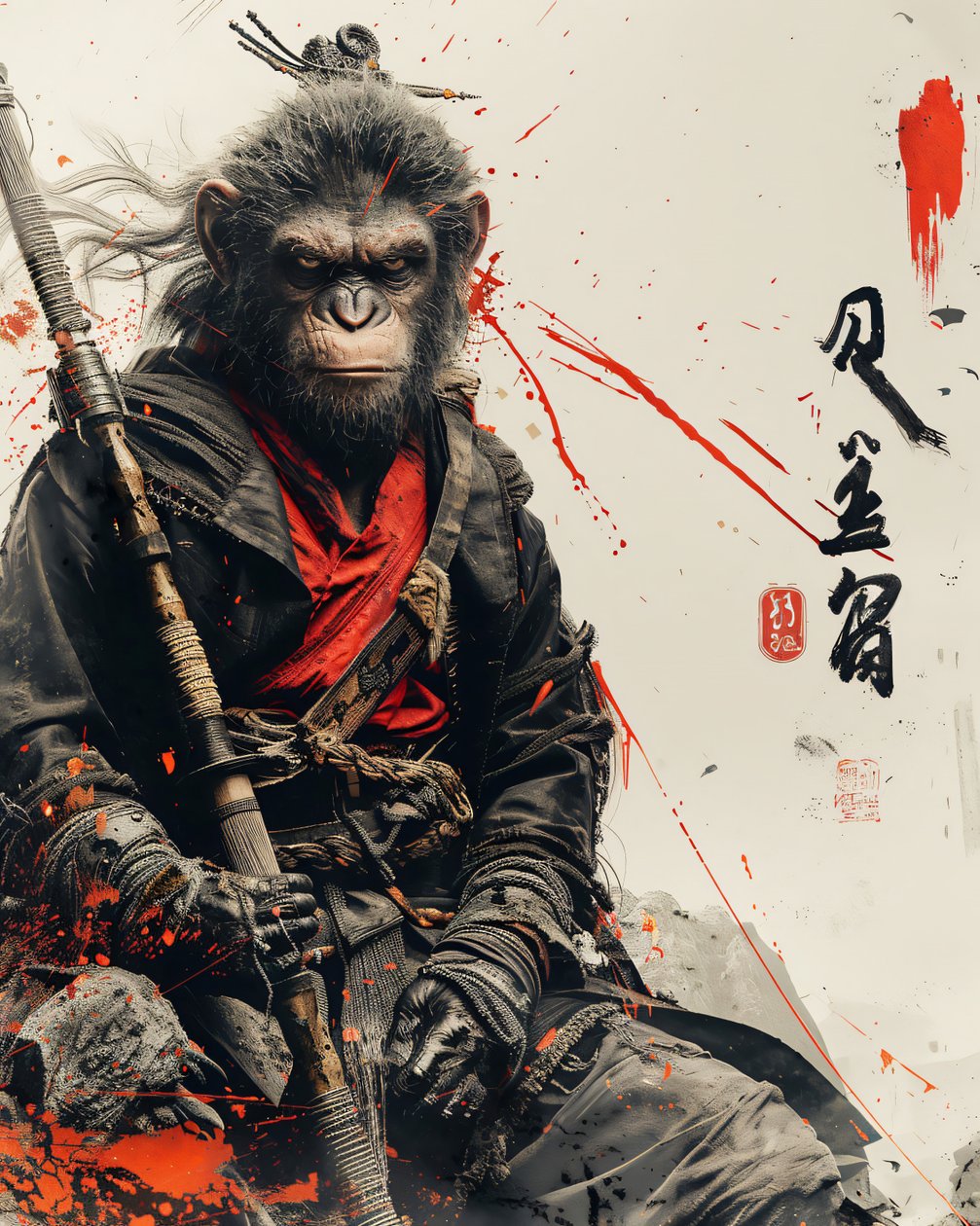 Dekorative Manga plakater og vægbilleder : Monkey Samurai manga af F. Abderrahim