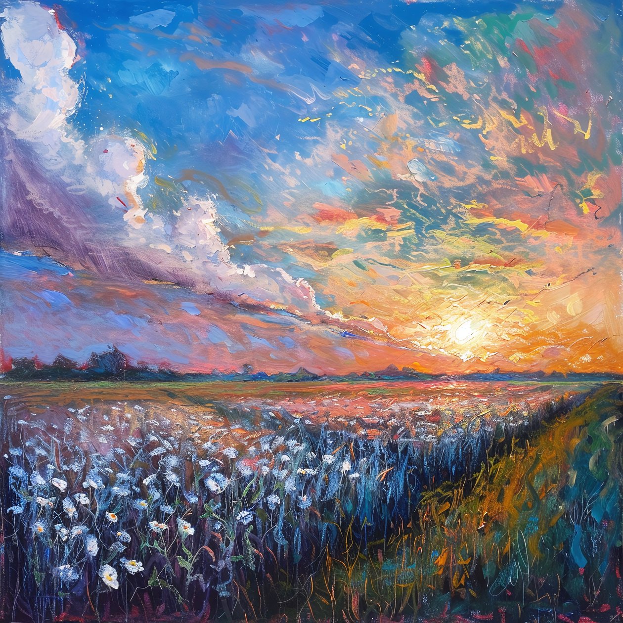 Abstrakt oliemaleri pastel, Vægdekoration til salg, lærredstryk af F. Abderrahim
