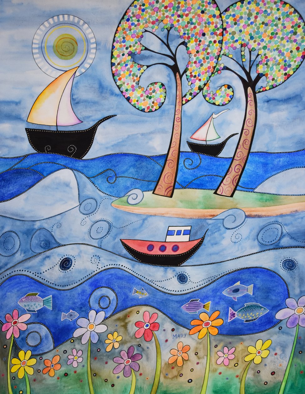 ved havet af Marys Watercolors
