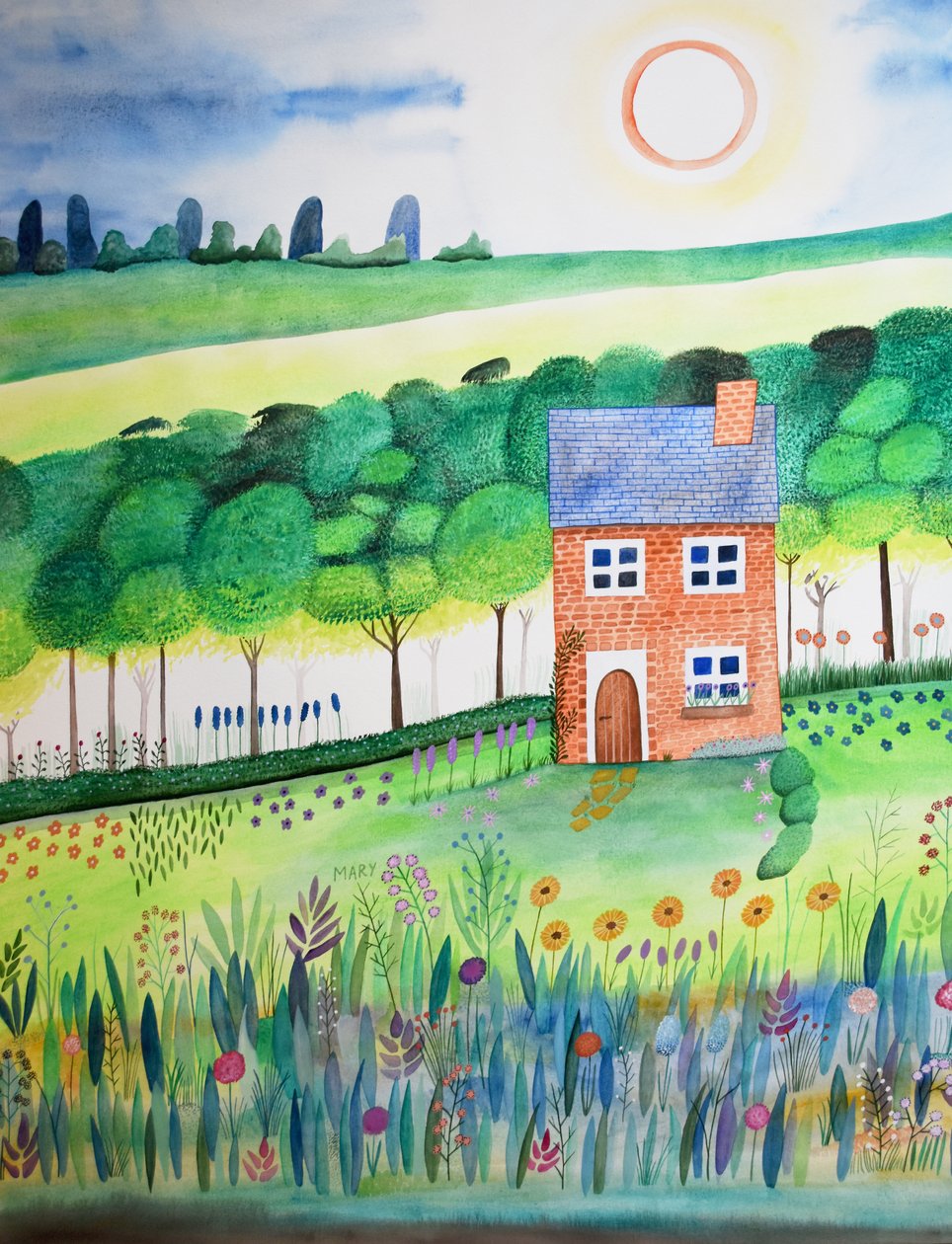 Hytte i udkanten af skoven af Marys Watercolors