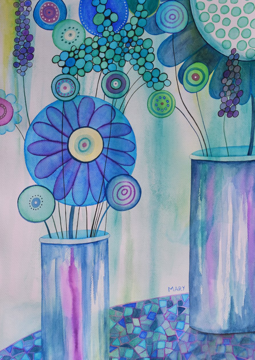 Moderne blomster af Marys Watercolors