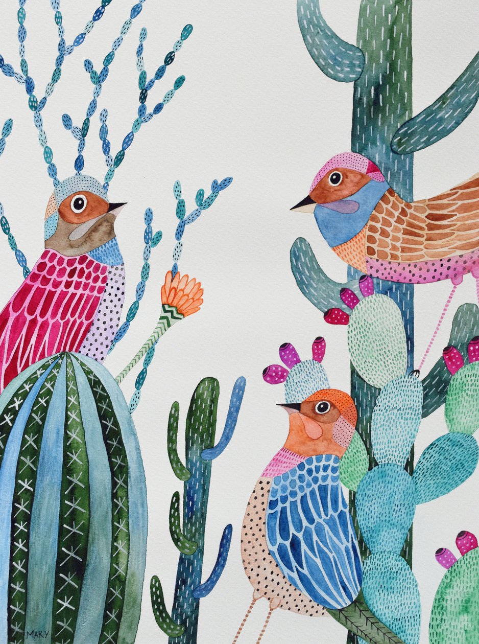 Sultne fugle af Marys Watercolors