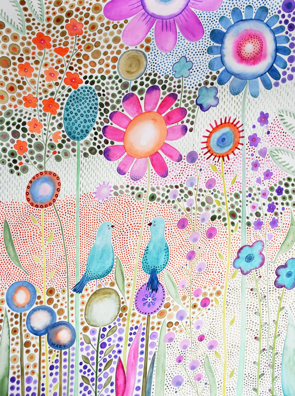 To små fugle af Marys Watercolors